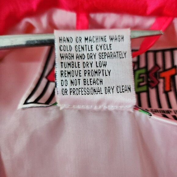 East West Vintage Jacket Large Neon Pink Long Sleeve Nylon Zip Colorful Y2k - Picture 5 of 16